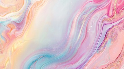 Wall Mural - Soft Pastel Swirls and Shimmering Textures in Abstract Design