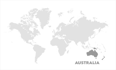  World map with Australia focus-14, Map of Australia, highlighted on the world map, Australia on the world map, Satellite view, Australia location on the globe.