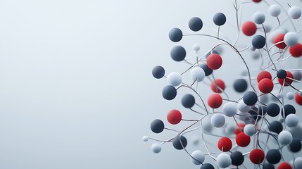 Abstract sphere cluster on light gray background