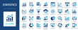 © Jan - Statistics icon set. Demonstrate information using graphs and charts. Data, prediction, survey, prediction, pie chart, presentation, cloud analysis.