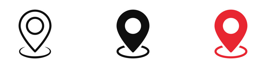 Fototapete - Location icon symbol , Map pin place marker. location pointer icon symbol in flat style. Red Location pin icon, Navigation sign