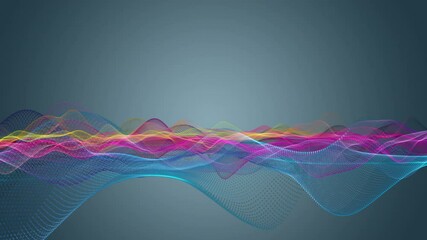 Wall Mural - fantastic video animation with particle wave object in slow motion and space for text, 4096x2304 loo