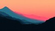 © ngstock - Mindfulness concept Vibrant mountain landscape at sunset with pink and blue hues creating a serene atmosphere.