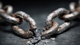 Concept photo of a broken chain, symbolizing the breaking of the chains of sin and death through the resurrection of Jesus.