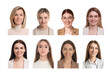 © New Africa - Photos of different women for passport or other identification document on white background, set