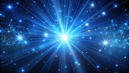 Wall Mural - Radiant Celestial Burst A Symphony of Light and Stars in a Deep Blue Cosmos