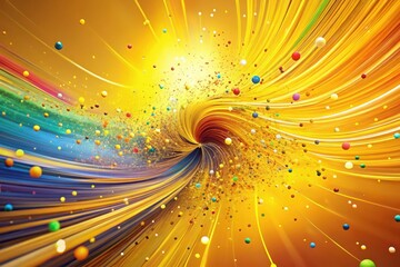 Wall Mural - abstract whirlwind of vibrant colors and sparkling particles, a dynamic visual representation of ene