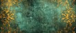 © Trisna - Teal textured background with gold ornate borders