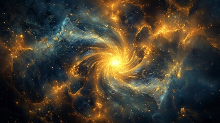 Aufkleber - Vibrant swirling nebula with cosmic dust and bright light.