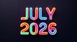 © Erlinda - july 2026 colorful neon lettering on plain black dark background