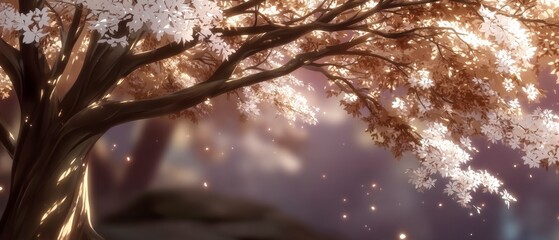 Wall Mural - Serene Blossom Tree  Nature Wallpaper  Soft Light  High Resolution Background