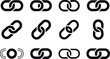 © Ahsan - Collection of black chain link icons representing connection partnership and unity concepts in various positions