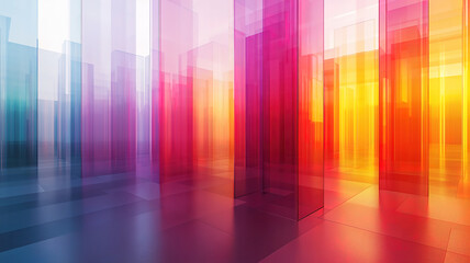 Wall Mural - futuristic glass architecture with radiant lighting embodying progress and urban innovation