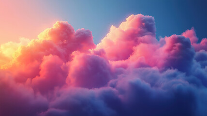 Wall Mural - digital art landscape featuring a glowing cloud network and futuristic connectivity scene