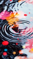 Wall Mural - water ripple vortex oil painting illustration poster background