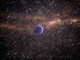 blue planet in starry night