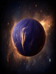 Wall Mural - Cosmic planet in nebula