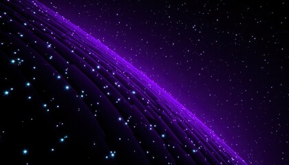 Wall Mural - Cosmic purple plane with glittering stars