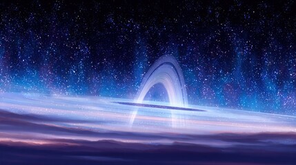 cosmic ring in a swirling nebula