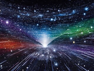 Wall Mural - Cosmic tunnel. Starry nebula