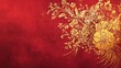 © hazia - Gold floral design on a textured red background