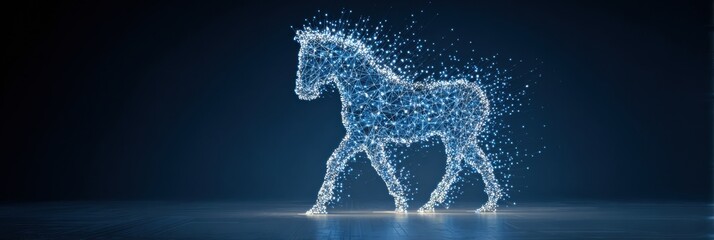Aufkleber - Trojan Horse Virus Emerging From USB Icon Symbolizes Digital Security Threats in Modern Technology
