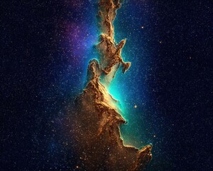 Wall Mural - Cosmic landscape of nebulae