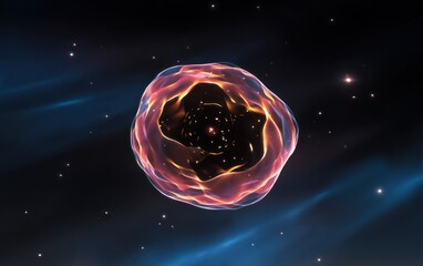 Wall Mural - Cosmic orb in swirling nebula