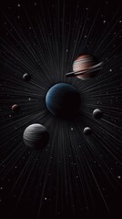 Wall Mural - Cosmic planets radiate