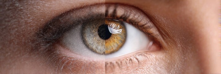 Aufkleber - Vision Restoration Symbolized by a Blurred-To-Clear Gradient Eye Highlighting the Journey to Improved Sight