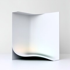 Wall Mural - abstract white canvas with corner shadow forming a curve