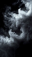 Wall Mural - digital technology black and white smoke curve illustration poster background