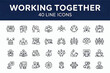 © Mst Rozina Pervin - 40 Line Icons Teamwork, Collaboration, and Working Together