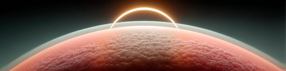 Poster - Stunning Solar Eclipse Above Earths Horizon with Glowing Corona and Atmospheric Detail for Scientific Education and Cosmic Awareness