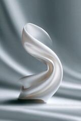 Aufkleber - Elegant Signature Line Decorative Flourish with Dynamic Motion Blur and Monochromatic Silver-Grey Palette for Sophisticated Branding and Design