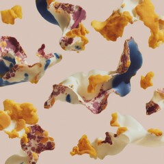 Aufkleber - Abstract Hemoglobin Test Visualization with Fluid Wave Patterns and Microscopic Textures - Medical Science and Circulatory Health Trend for Research and Digital Marketing