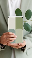 Fototapete - Modern Chatbot App Interface on Digital Tablet Held by Professional in Business Attire with Virtual AI Communication Flow