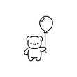 © Amna - Black Lined Icon of Mini Creature Holding a Balloon