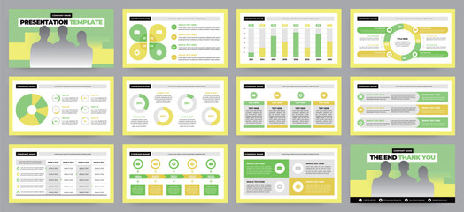 Wall Mural - modern presentation slide templates. infographic elements template set for web, print, annual report