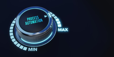Business process automation, industrial technology innovation, optimization concept. 3d illustration