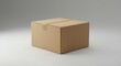 © ibrandify - A plain, neutral beige cardboard box in a studio setting. A versatile, unbranded packaging mockup suitable for shipping or product display.