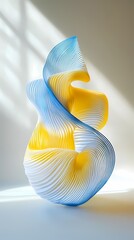 Wall Mural - digital technology blue and yellow gradient lines flow abstract illustration poster background