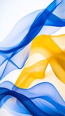 Wall Mural - digital technology blue and yellow gradient lines flow abstract illustration poster background