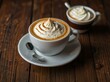 © Tastas Food - Cappuccino with whipped cream on wooden table