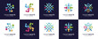 © semoro - Set Collections of People Community Logo Design Inspirations. Abstract Vector Teamwork Social Forum Interactions Concept.