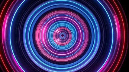 Wall Mural - hypnotic neon circles pulse with vibrant energy in seamless loop