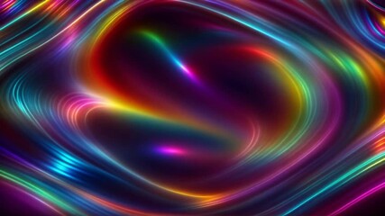Wall Mural - Abstract glowing background with dynamic vibrant light spiral, mesmerizing yellow, pink, and cyan hues convey pure energy and motion. Looped animation, Repeating footage.