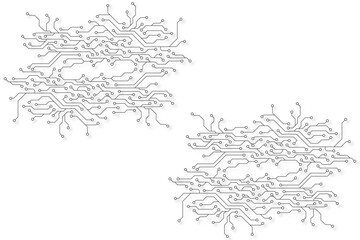 black circuit diagram on white background. high-tech circuit board connection system.vector abstract