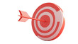 © HavingFunShop - 3D target with arrow in the center, marketing goal symbol, modern gloss, PNG
