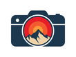 © andis design - Camera Logo with Mountain and Sunset Design
